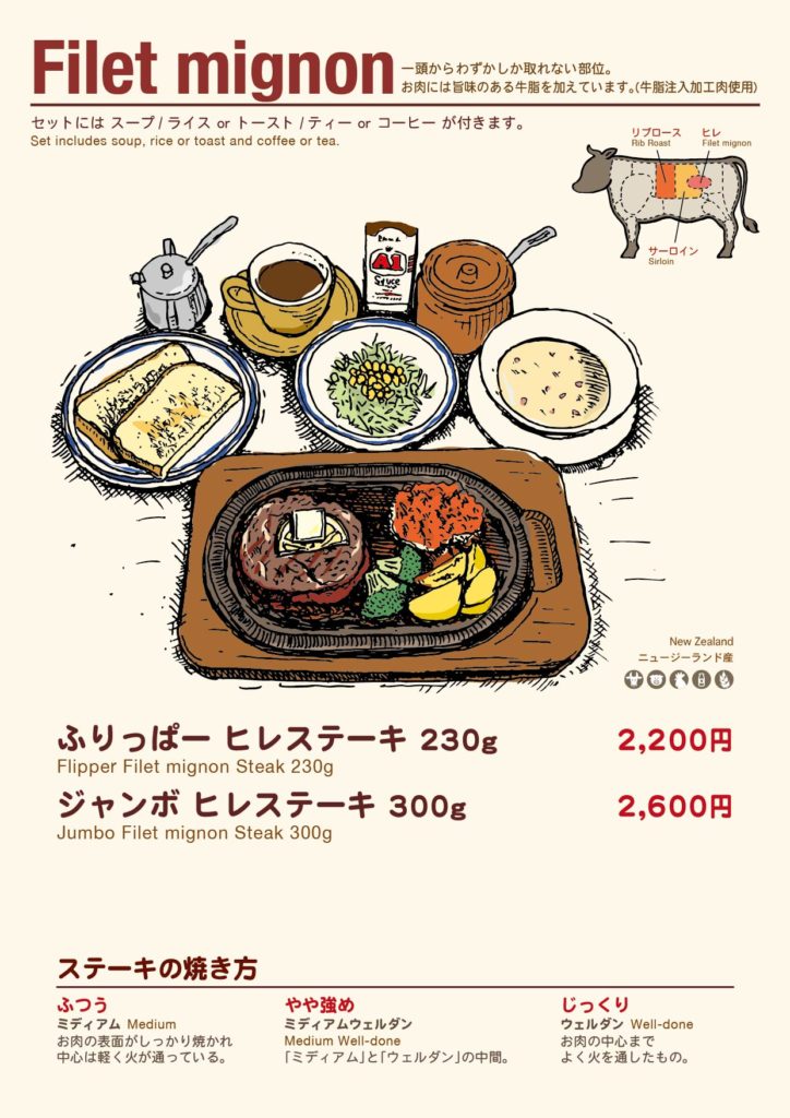 フリッパー　名護　メニュー